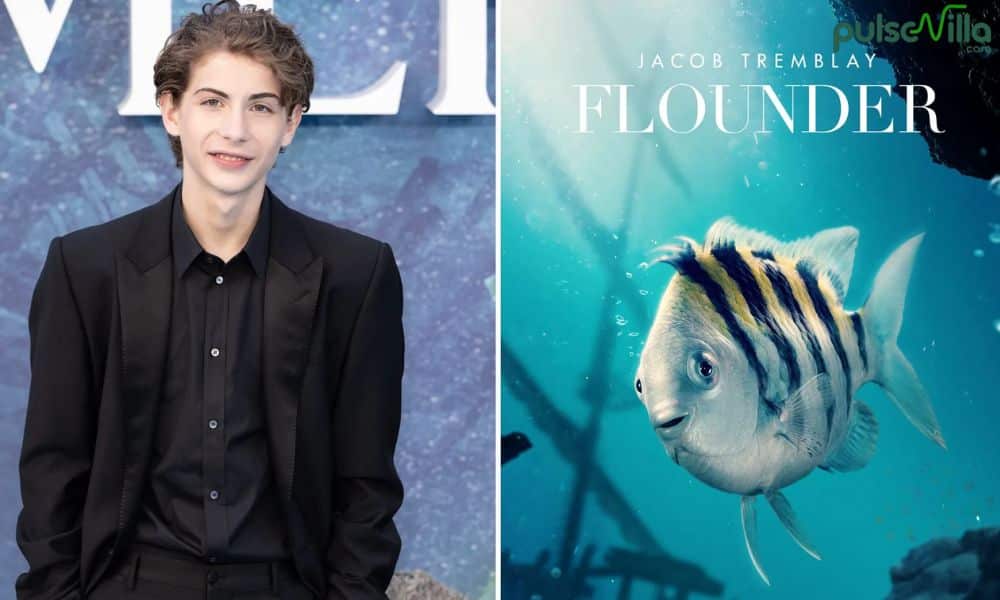 Jacob Tremblay as Flounder Cast of Little Mermaid